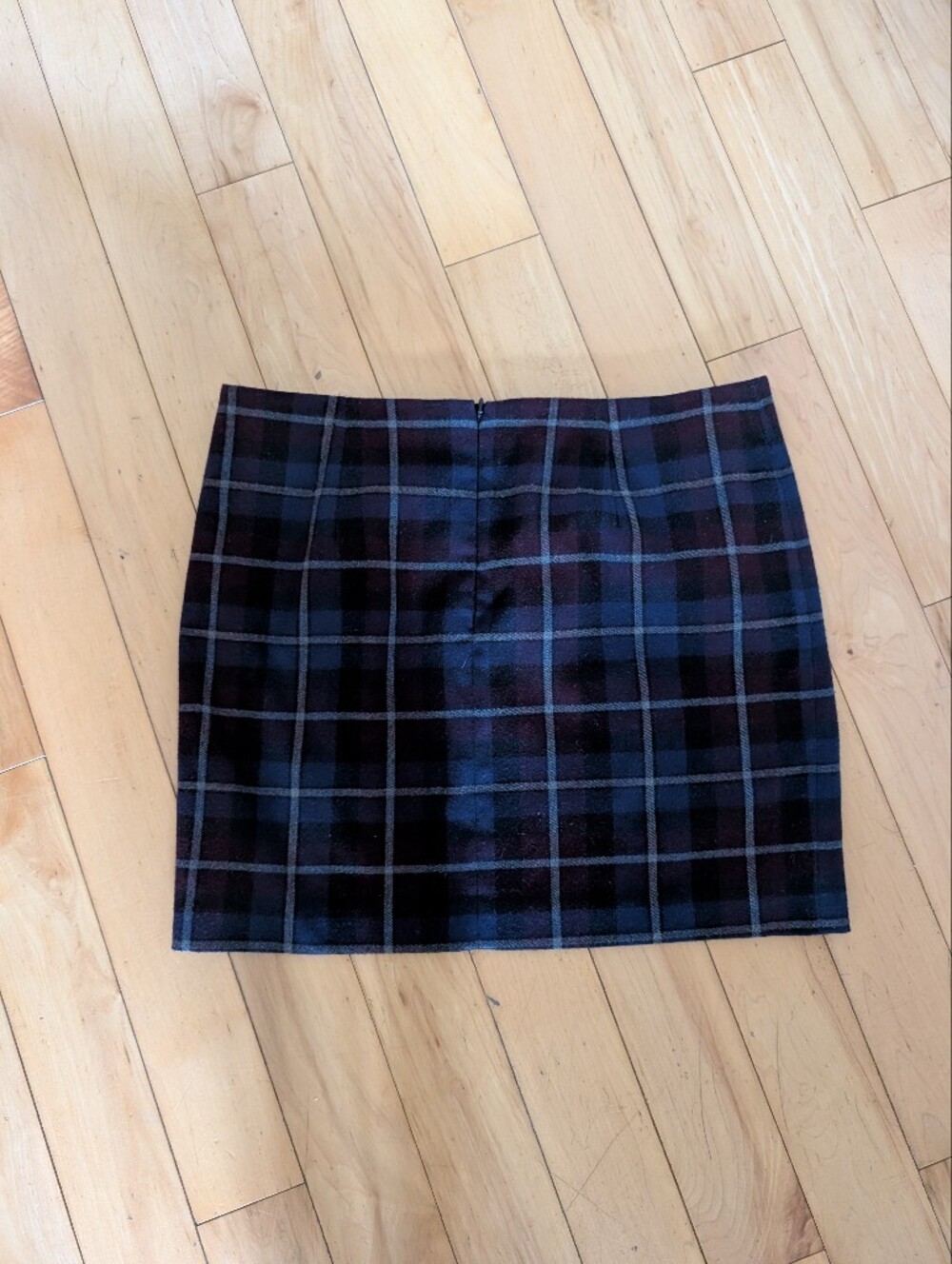 Vintage le chateau Navy and Purple Plaid Mini Skirt - Picture 3 of 3